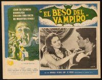 7t229 KISS OF THE VAMPIRE Mexican LC '63 Hammer, cool art of devil bats attacking by Joseph Smith!