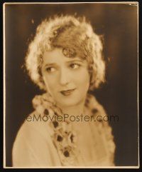 7t024 MARY PICKFORD deluxe 14x17 still '20s unretouched head & shoulders portrait w/flowered lei!