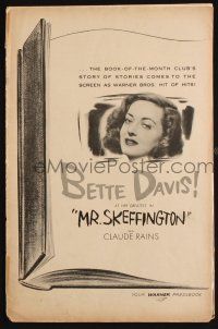 7t136 MR. SKEFFINGTON pressbook '44 Bette Davis, a woman is beautiful only when she is loved!