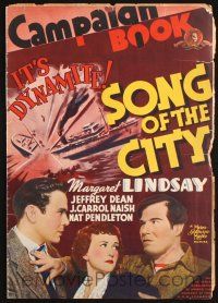 7t153 SONG OF THE CITY pressbook '37 Margaret Lindsay, Dean Jagger & J. Carrol Naish!