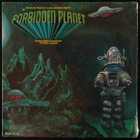 7t046 FORBIDDEN PLANET soundtrack record '70s cool different Druks artwork of Robby the Robot!
