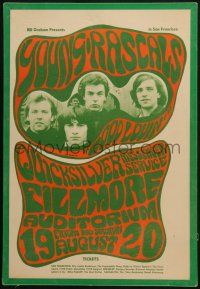 7t042 YOUNG RASCALS 3rd printing concert poster '70s w/Quicksilver Messenger Service at Fillmore!