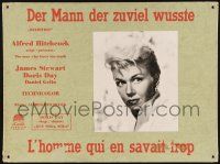 7t196 MAN WHO KNEW TOO MUCH 4 Swiss LCs '60s Alfred Hitchcock, James Stewart, Doris Day