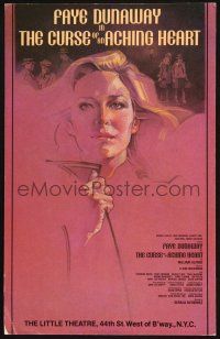 7t062 CURSE OF AN ACHING HEART stage play WC '82 great art of Faye Dunaway by Fennimore!
