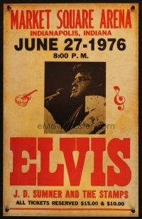 7t043 ELVIS PRESLEY REPRO 14x22 music poster '80s image of The King singing, live in Indianapolis!