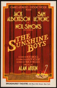 7t085 SUNSHINE BOYS stage play WC '72 directed by Alan Arkin, cool artwork by Ehrlich!