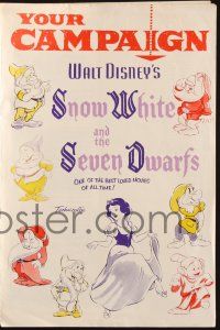 7t152 SNOW WHITE & THE SEVEN DWARFS English pressbook R64 Walt Disney cartoon fantasy classic!
