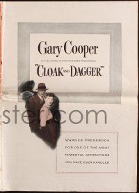 7t109 CLOAK & DAGGER pressbook '46 Gary Cooper & Lilli Palmer, Fritz Lang, WWII spies!