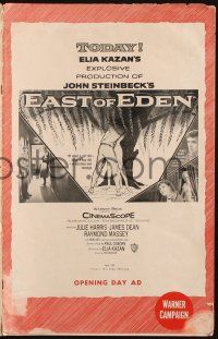7t116 EAST OF EDEN pressbook '55 first James Dean, John Steinbeck, directed by Elia Kazan!