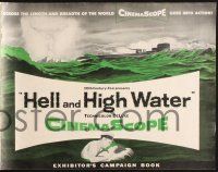 7t122 HELL & HIGH WATER pressbook '54 Samuel Fuller, Richard Widmark on military submarine!