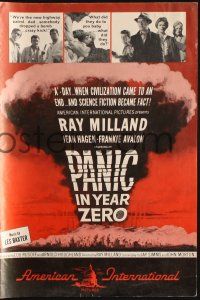 7t142 PANIC IN YEAR ZERO pressbook '62 Ray Milland, Jean Hagen, Frankie Avalon, looting & lust!