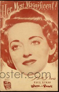 7t166 WATCH ON THE RHINE pressbook '43 Bette Davis, by Dashiell Hammett & Lillian Hellman!