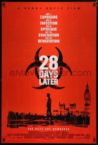7w028 28 DAYS LATER style A int'l DS 1sh '03 Danny Boyle, Cillian Murphy vs. zombies in London!