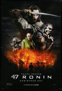 7w036 47 RONIN teaser DS 1sh '13 Keanu Reeves w/sword, Hiroyuki Sanada, Rick Genest!