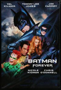 7w064 BATMAN FOREVER DS 1sh '95 Val Kilmer, Nicole Kidman, Tommy Lee Jones, Jim Carrey