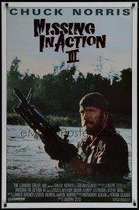 7w086 BRADDOCK: MISSING IN ACTION III int'l 1sh '88 great image of Chuck Norris w/machine gun!