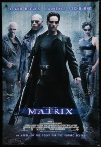 7w003 MATRIX advance 1sh '99 Keanu Reeves, Carrie-Anne Moss, Fishburne, Wachowski's classic!