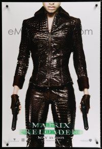 7w014 MATRIX RELOADED teaser DS 1sh '03 cool image of Jada Pinkett Smith as Niobe!