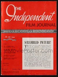 7x107 INDEPENDENT FILM JOURNAL exhibitor magazine November 5, 1960 John Wayne & more!
