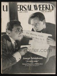 7x060 UNIVERSAL WEEKLY exhibitor magazine Jan 11, 1930 Night Ride, Last Call, Mississippi Gambler!