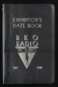 7x016 RKO RADIO PICTURES DATE BOOK 1937-1938 date book '37 used to keep track of movies shown!
