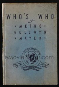 7x039 WHO'S WHO AT METRO-GOLDWYN-MAYER studio yearbook '39 bios & images of actors & directors!
