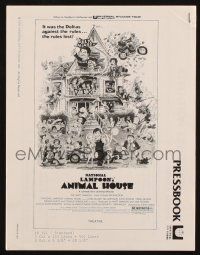 7x421 ANIMAL HOUSE pressbook '78 John Belushi, John Landis fraternity classic, Meyerowitz art!