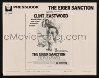 7x539 EIGER SANCTION pressbook '75 Clint Eastwood's lifeline was held by the assassin he hunted!