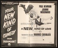 7x728 NEW KIND OF LOVE pressbook '63 Paul Newman loves Joanne Woodward, great romantic image!