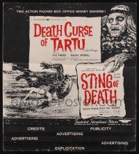7x840 STING OF DEATH/DEATH CURSE OF TARTU pressbook '60s two action packed horror movies!