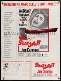 7x841 STRAIT-JACKET pressbook '64 art of crazy ax murderer Joan Crawford, directed by William Castle