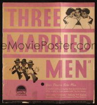 7x854 THREE MARRIED MEN pressbook '36 Roscoe Karns, William Frawley, Lynne Overman
