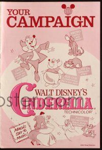 7x494 CINDERELLA English pressbook R60s Walt Disney classic romantic musical fantasy cartoon!