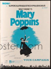 7x702 MARY POPPINS English pressbook R73 Julie Andrews & Dick Van Dyke in Walt Disney's classic!