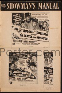 7x404 ABBOTT & COSTELLO MEET DR. JEKYLL & MR. HYDE pressbook '53 Bud & Lou meet Boris Karloff!