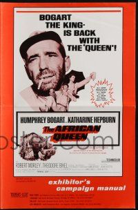 7x408 AFRICAN QUEEN pressbook R68 Humphrey Bogart is back with Katharine Hepburn!
