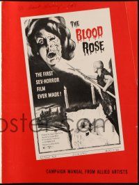 7x459 BLOOD ROSE pressbook '70 La rose ecorchee, first sex-horror film ever made, wild images!