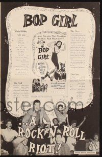 7x465 BOP GIRL GOES CALYPSO pressbook '57 it's the red-hot battle of the rages, as Bop Girl!