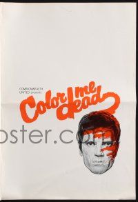 7x498 COLOR ME DEAD pressbook '69 Tom Tryon remake of D.O.A., cool thriller artwork!