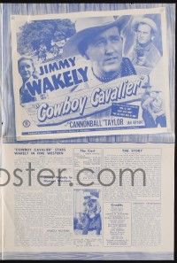 7x503 COWBOY CAVALIER pressbook '48 singing cowboy Jimmy Wakely & Dub Cannonball Taylor!