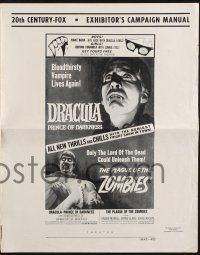 7x533 DRACULA PRINCE OF DARKNESS/PLAGUE OF THE ZOMBIES pressbook '66 bloodsuckers & undead!