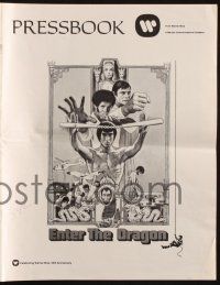 7x543 ENTER THE DRAGON pressbook '73 Bruce Lee kung fu classic, cool comic strip supplement!