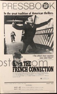 7x568 FRENCH CONNECTION pressbook '71 Gene Hackman in chase climax, directed by William Friedkin!