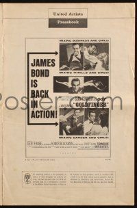 7x591 GOLDFINGER pressbook '64 three great images of Sean Connery as James Bond 007!