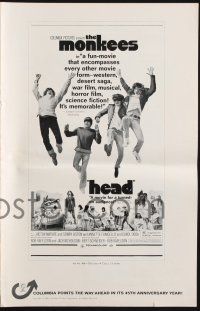 7x607 HEAD pressbook '68 The Monkees, Peter Tork, Davy Jones, Micky Dolenz, Michael Nesmith