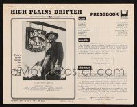 7x612 HIGH PLAINS DRIFTER pressbook '73 classic art of Clint Eastwood holding gun & whip!