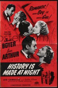 7x615 HISTORY IS MADE AT NIGHT pressbook R48 wonderful kiss close up of Charles Boyer & Jean Arthur