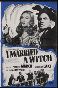 7x625 I MARRIED A WITCH pressbook R40s sexy Veronica Lake, Fredric March, directed by Rene Clair!