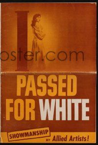 7x626 I PASSED FOR WHITE pressbook '60 she looks white & married white, how can she tell her husband