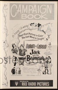 7x643 JACK & THE BEANSTALK pressbook R60 Abbott & Costello, their first picture in color!